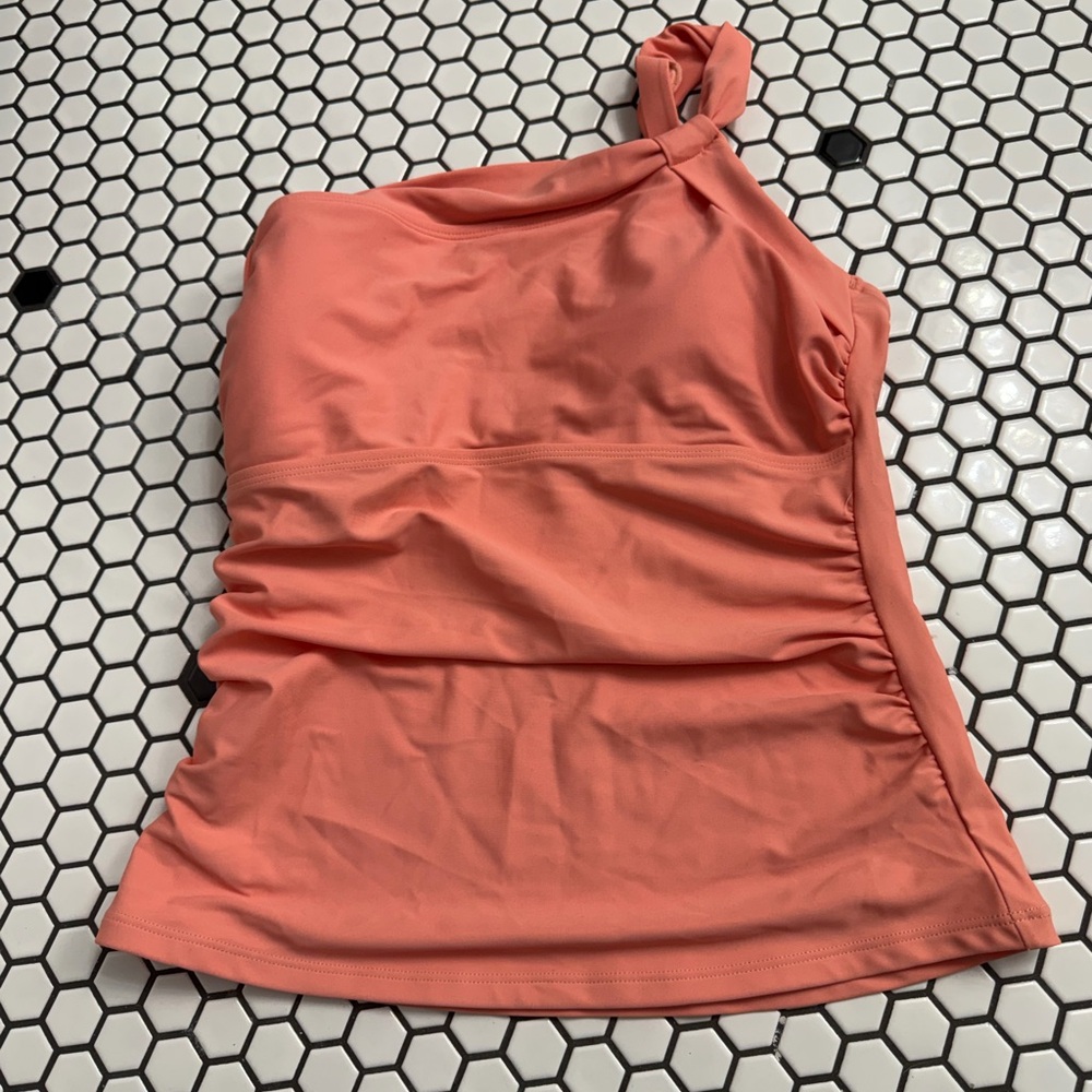 Cupshe Coral One-Shoulder tankini Top size medium